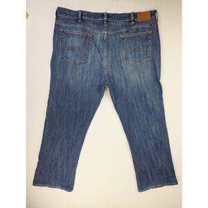 Lucky Brand Size 44X29 Mens 181 Relaxed Straight Blue Denim 5 Pocket Logo Jeans